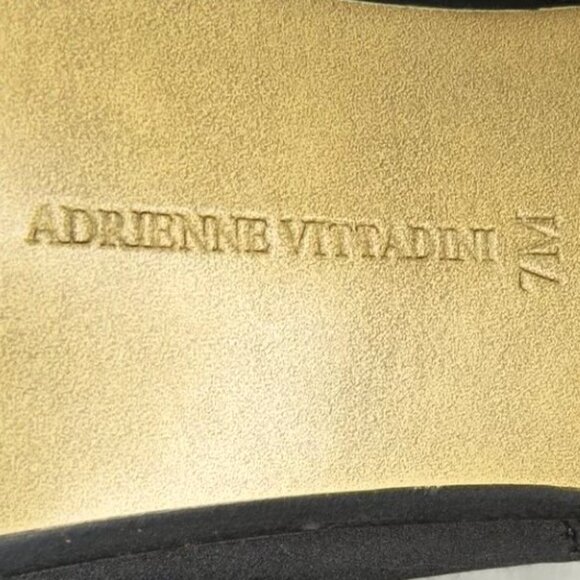 Adrienne Vittadini Black Satin Rhinestone Brooch Slingback Heels Size 7M - Picture 11 of 11